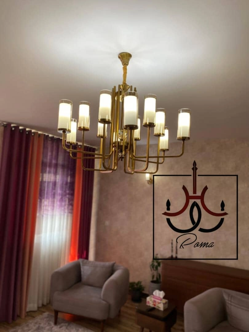 لوستر لومینا ۱۲ شعله زیتونی
