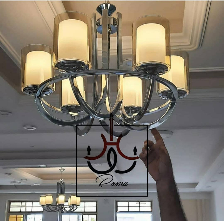 لوستر عصایی مدرن و کلاسیک لهستانی سیلور مناسب سالن و پذیرایی | لوستر روما