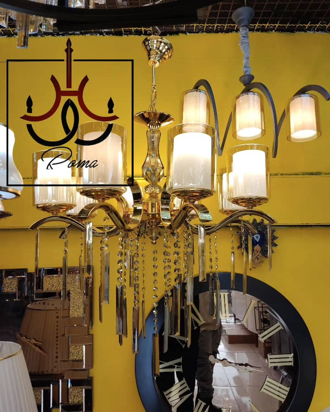 لوستر مرغابی مدرن با آویز کریستالی – نمای کلی