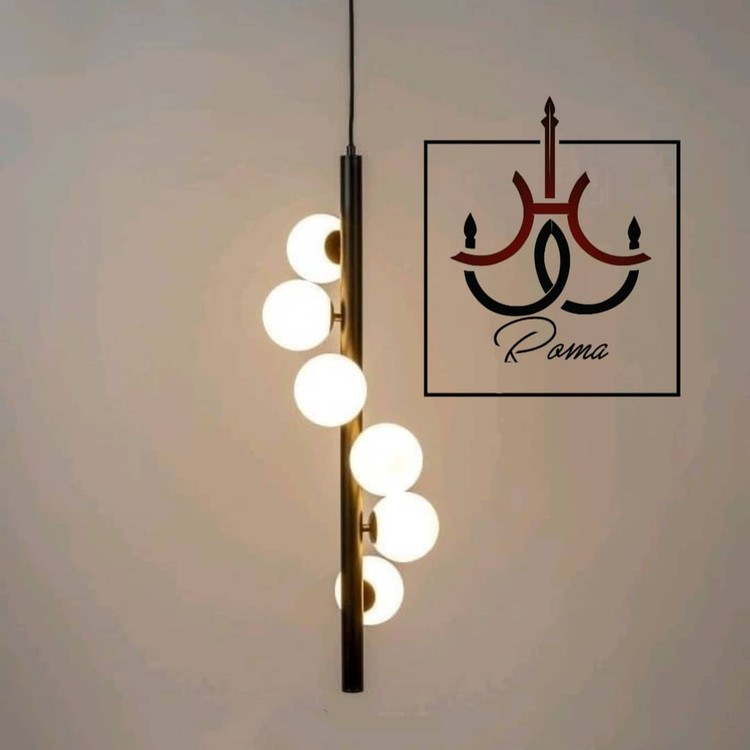 لوستر مولکولی عمودی مینیمال مناسب اتاق خواب – نمای کلی