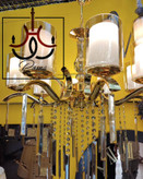 لوستر مرغابی مدرن با آویز کریستالی – نمای کلی