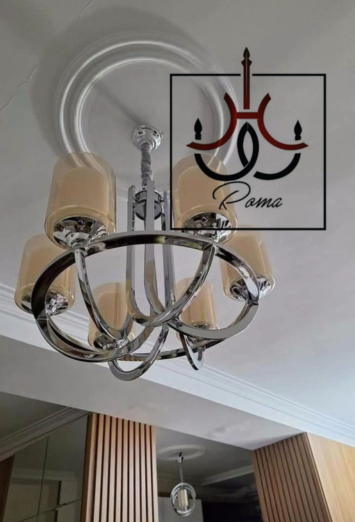 لوستر عصایی مدرن و کلاسیک لهستانی سیلور مناسب سالن و پذیرایی | لوستر روما2