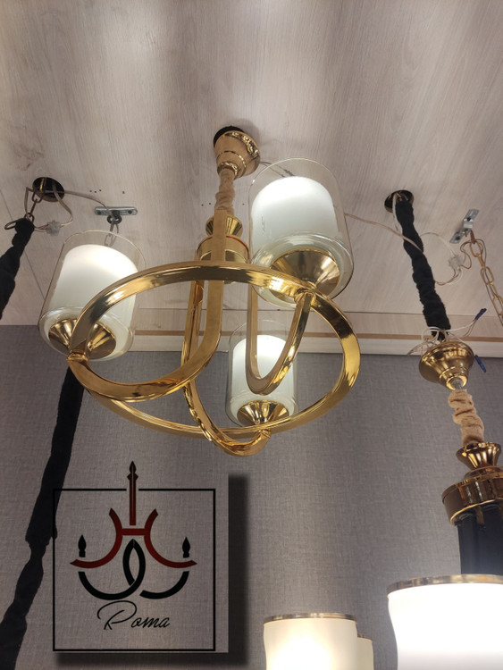 لوستر عصایی مدرن ۳ شاخه – مناسب اتاق خواب، آشپزخانه و فضاهای کوچک | طراحی مینیمال | لوسترروما