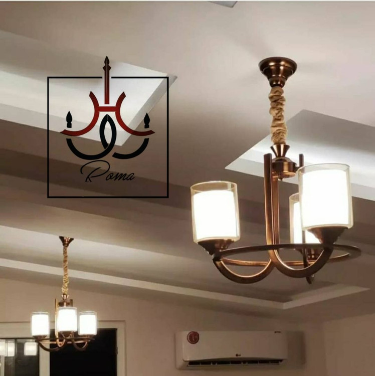 لوستر عصایی مدرن ۳ شاخه – مناسب اتاق خواب، آشپزخانه و فضاهای کوچک | طراحی کلاسیک | لوسترروما