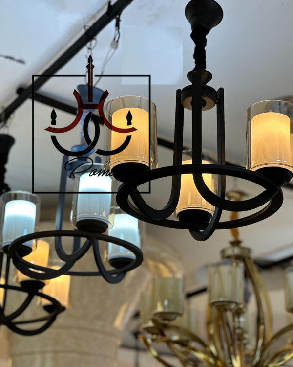 لوستر عصایی مدرن ۳ شاخه – مناسب اتاق خواب، آشپزخانه و فضاهای کوچک | لوسترروما