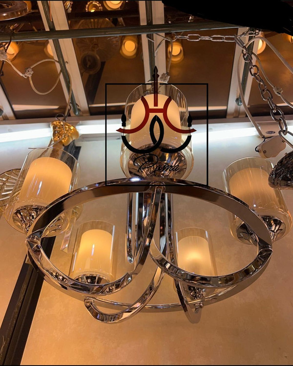 لوستر عصایی ۵ شاخه طراحی کلاسیک مدرن مناسب سالن، پذیرایی | لوسترروما