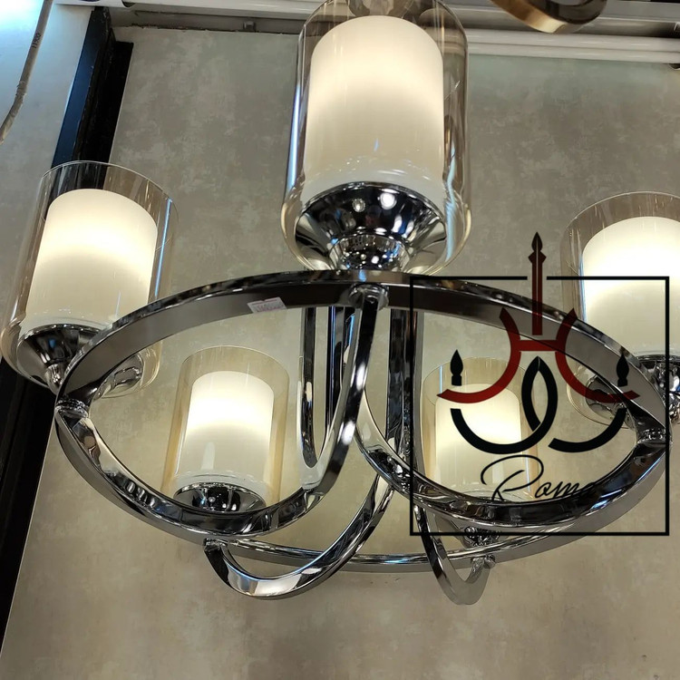 لوستر عصایی مدرن و کلاسیک لهستانی سیلور مناسب سالن و پذیرایی | لوستر روما