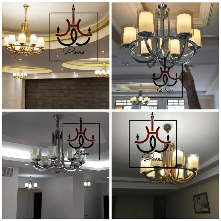 لوستر عصایی مدرن و کلاسیک لهستانی سیلور مناسب سالن و پذیرایی | لوستر روما