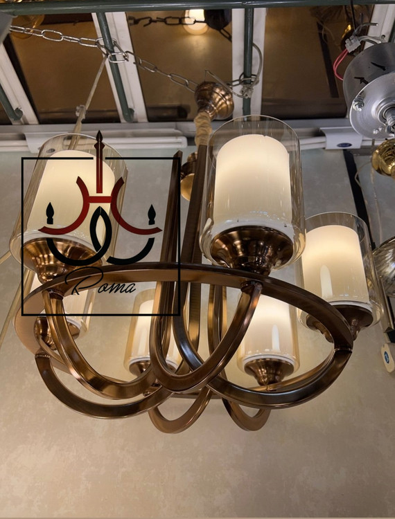 لوستر عصایی نسکافهای شش شاخه لهستانی با طراحی کلاسیک مدرن مناسب سالن و پذیرایی