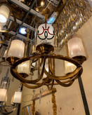 لوستر عصایی نسکافهای شش شاخه لهستانی با طراحی کلاسیک مدرن مناسب سالن و پذیرایی