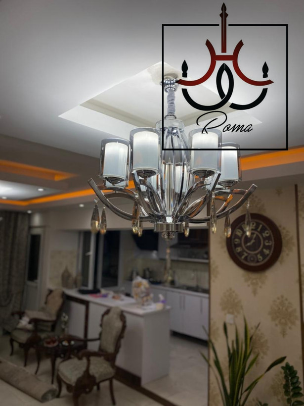 لوستر چشمی ۸ شاخه لهستانی مدرن – مناسب پذیرایی | کد C-86 | برند رومالوستر