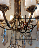 لوستر افروز ۸ شاخه با آویزهای کریستالی بامبو، طراحی خاص لهستانی برای فضاهای شیک و مدرن