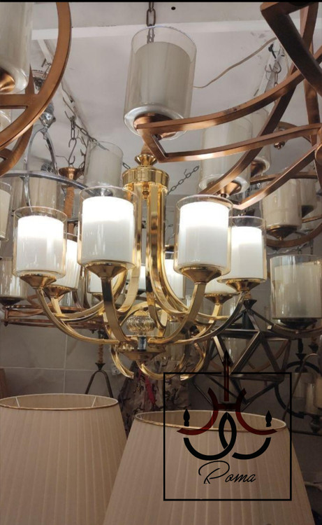 لوستر افروز رنگ طلایی، طراحی مدرن لهستانی مناسب سالن پذیرایی و فضاهای کلاسیک