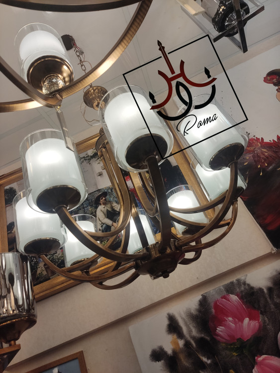 لوستر افروز رنگ طلایی، طراحی مدرن لهستانی مناسب سالن پذیرایی و فضاهای لوکس