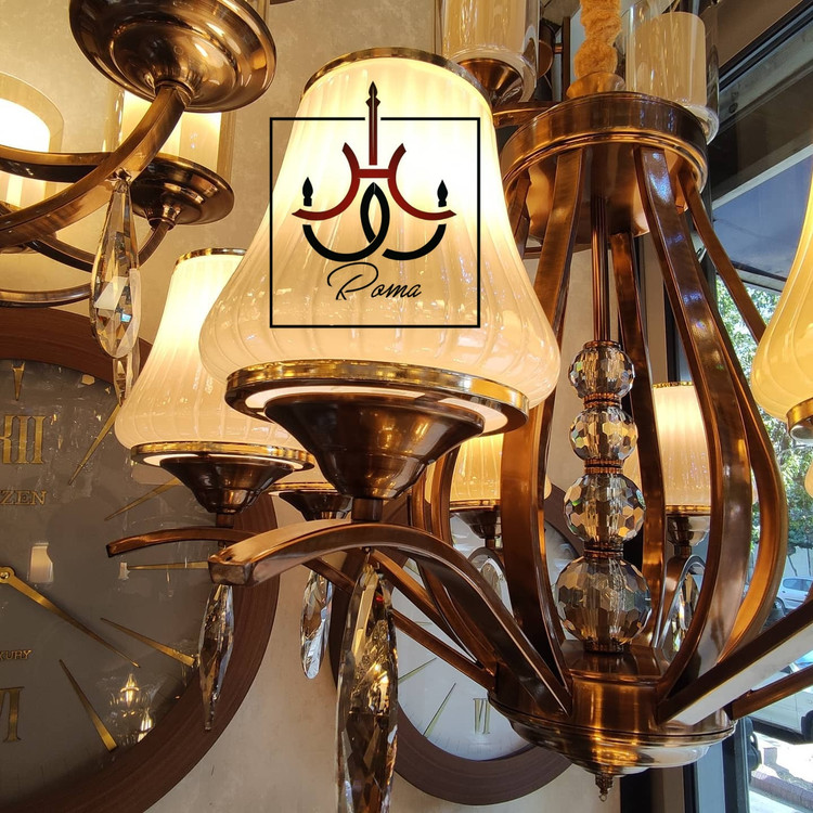 لوستر نسکافهای مدل غنچه با حباب کلاسیک، طراحی لهستانی خاص مناسب سالن و پذیرایی
