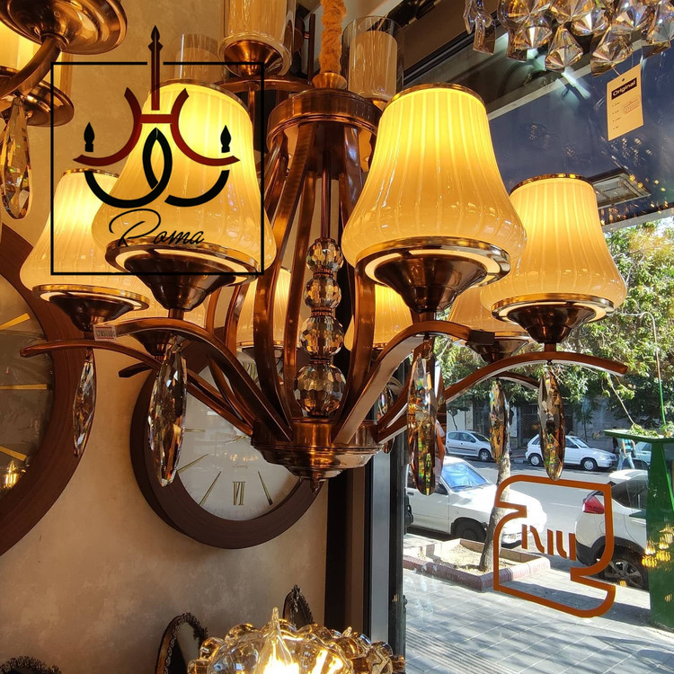 لوستر نسکافهای مدل غنچه با حباب کلاسیک، طراحی لهستانی خاص مناسب سالن و پذیرایی