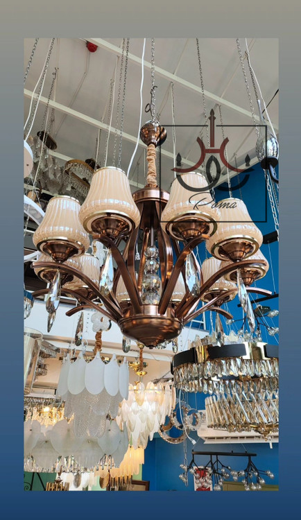 لوستر نسکافهای مدل غنچه با حباب کلاسیک، طراحی لهستانی خاص مناسب سالن و پذیرایی