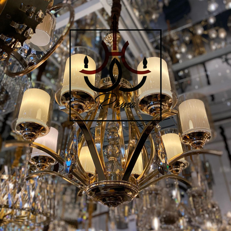 لوستر ۸ شاخه مدل غنچه با طراحی لهستانی و تنوع رنگ، مناسب سالن پذیرایی فورتیک