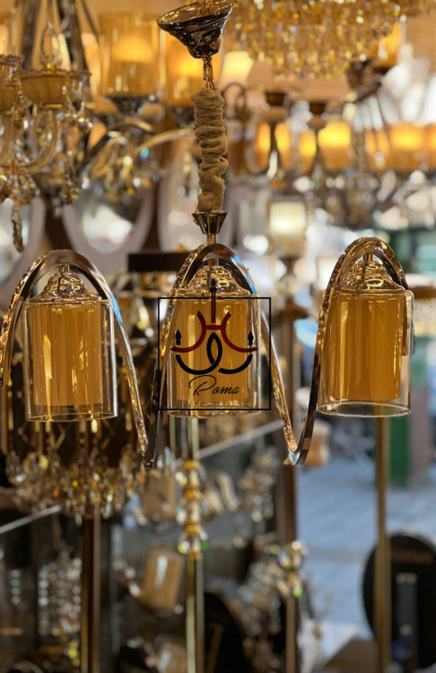 لوستر سهشعله فنری با طراحی مدرن لهستانی، نوردهی مناسب برای آشپزخانه و فضاهای جمعوجور