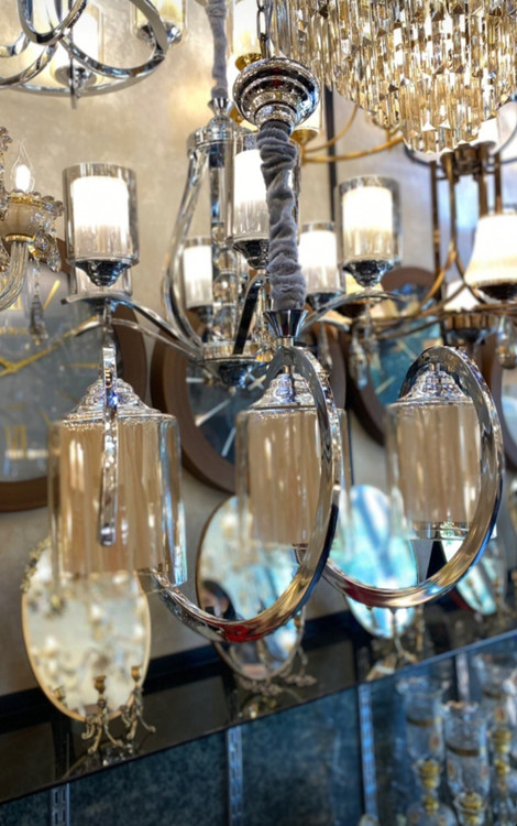 لوستر سهشعله فنری با طراحی مدرن لهستانی، نوردهی مناسب برای آشپزخانه و فضاهای جمعوجور