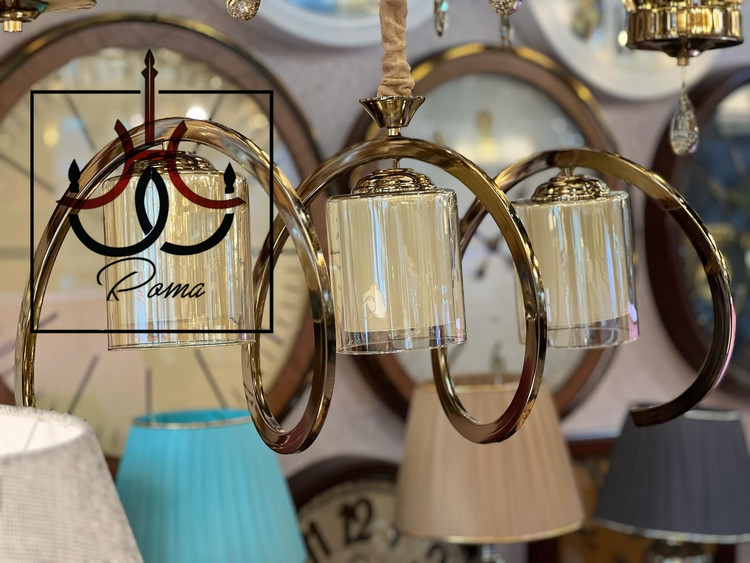 لوستر مناسب آشپزخانه رنگ نسکافه ای سه شعله لهستانی