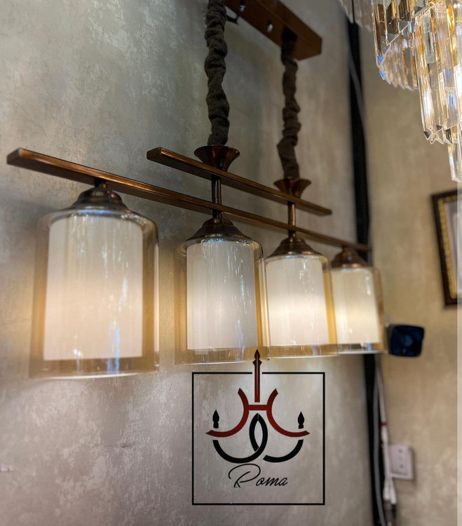 لوستر خطی لاینر چهار شعله لهستانی با طراحی مدرن و نوردهی فوقالعاده مخصوص آشپزخانه و ناهارخوری