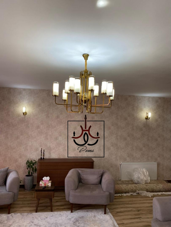 لوستر لهستانی مدل ارکیده با طراحی باریک و خاص، قابل اجرا در رنگها و سایزهای مختلف مدل لومینا