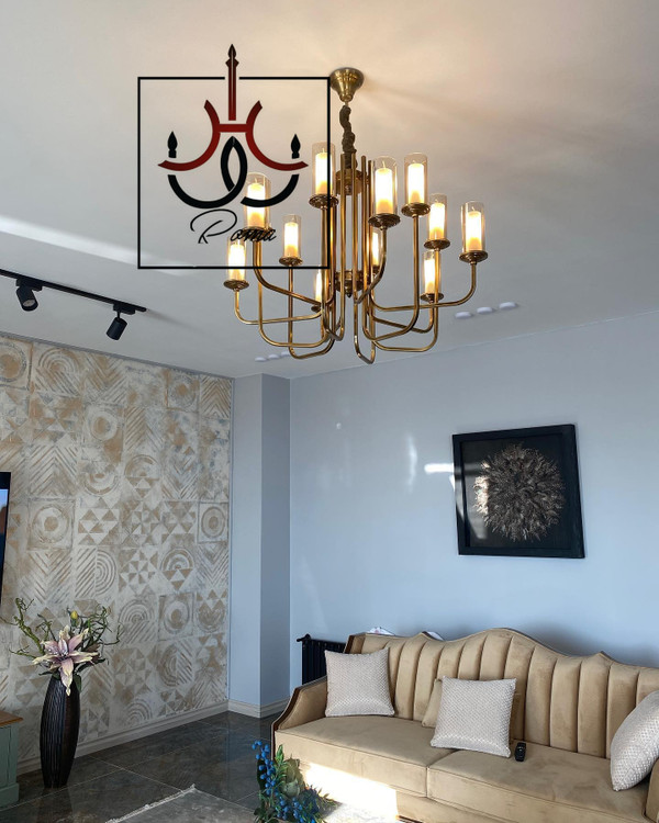 لوستر مدرن لومینا | زیتونی شیک و خاص مناسب سالن پذیرایی