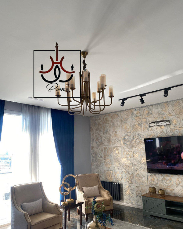 لوستر مدرن لومینا | زیتونی شیک و خاص مناسب سالن پذیرایی