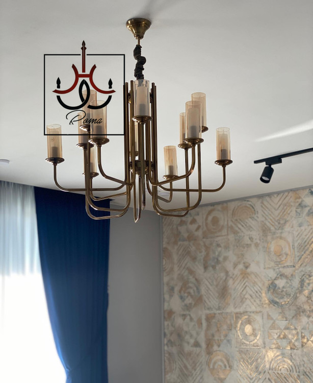 لوستر مدرن لومینا | زیتونی شیک و خاص مناسب سالن پذیرایی