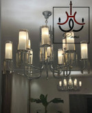 لوستر لومینا با آویزهای کریستالی زیبا و طراحی مدرن مناسب فضای سالن و پذیرایی