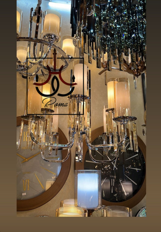 لوستر لومینا با آویزهای کریستالی زیبا و طراحی مدرن مناسب فضای سالن و پذیرایی