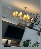 لوستر لومینا با آویزهای کریستالی زیبا و طراحی مدرن مناسب فضای سالن و پذیرایی