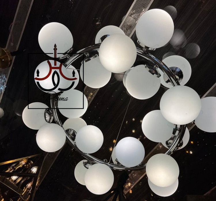 لوستر مدرن مولکولی با قابلیت تنظیم ارتفاع و رنگبندی متنوع برای فضاهای مینیمال