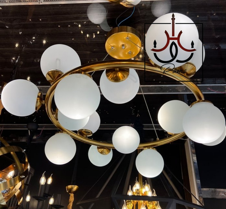 لوستر مدرن مولکولی با قابلیت تنظیم ارتفاع و رنگبندی متنوع برای فضاهای مینیمال