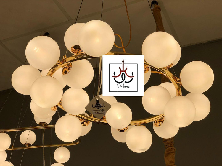 لوستر مدرن مولکولی طلایی رنگ مناسب دکورهای لوکس و مینیمال