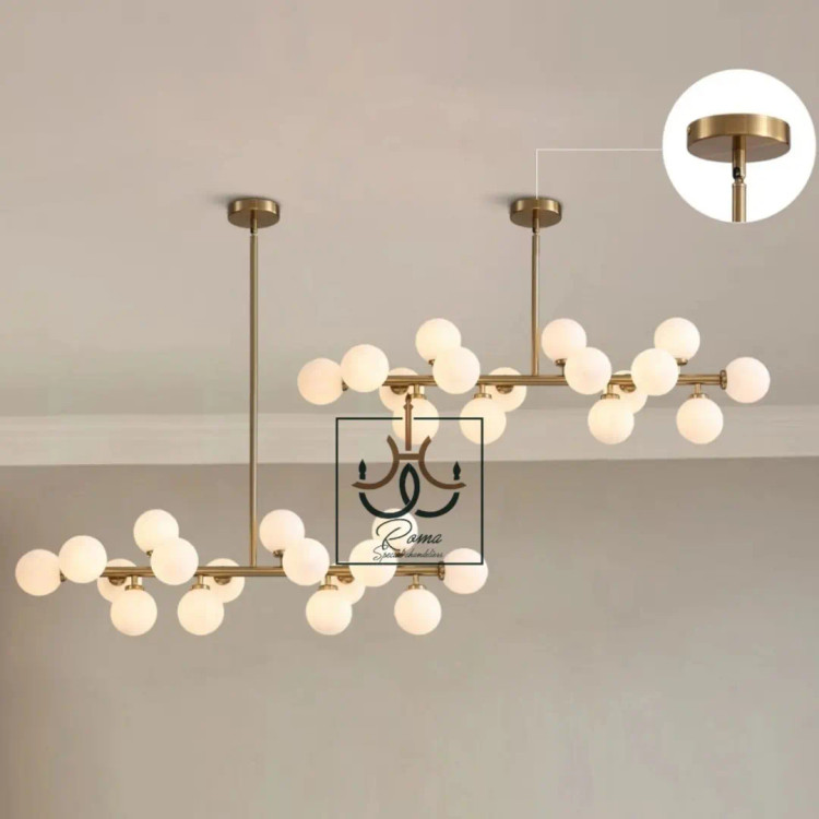 لوستر خطی لاینر مشکی مدرن مناسب ناهارخوری و جزیره با طول ۱۲۰ سانت