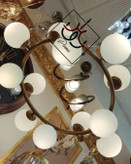 لوستر گرد مولکولی ۱۲ شاخه با طراحی مینیمال مشکی مناسب دکور مدرن