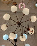 لوستر مدرن مولکولی افروز مشکی با طراحی مینیمال و قطر 70 سانت مناسب دکورهای خاص