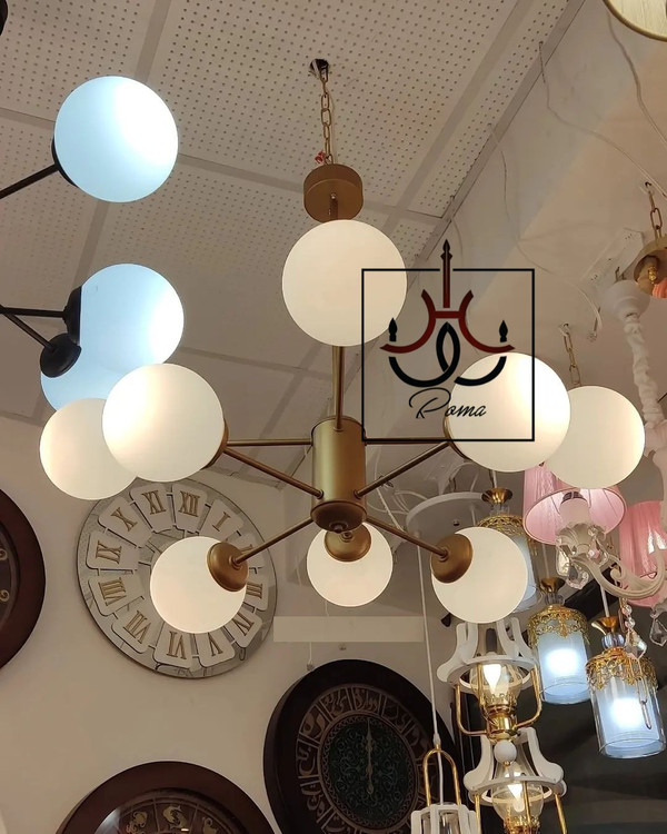 لوستر مدرن مولکولی افروز مشکی با طراحی مینیمال مناسب دکورهای خاص