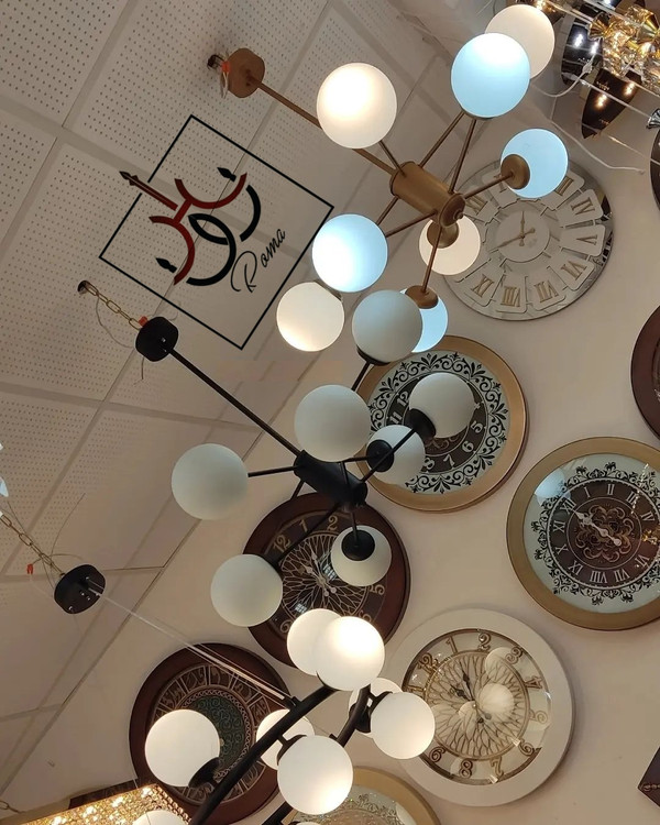 لوستر مدرن مولکولی افروز مشکی با طراحی مینیمال مناسب دکورهای خاص