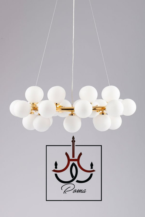 لوستر مولکولی مینیمال گرد | مناسب سالن پذیرایی با نوردهی بالا و طراحی خاص