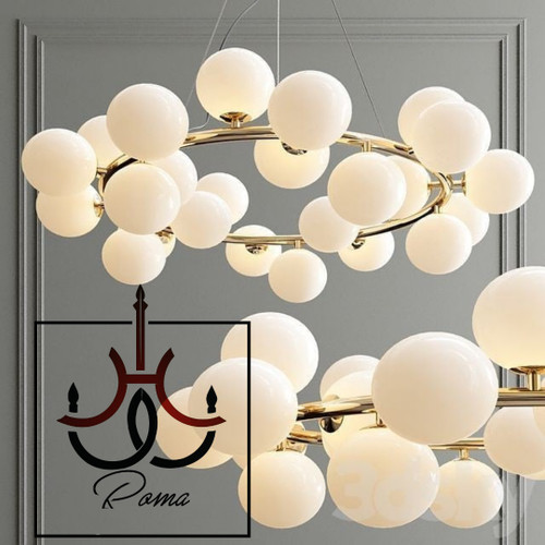 لوستر مولکولی مینیمال گرد | مناسب سالن پذیرایی با نوردهی بالا و طراحی خاص