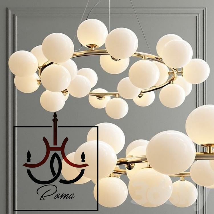 لوستر مولکولی مینیمال گرد | مناسب سالن پذیرایی با نوردهی بالا و طراحی خاص