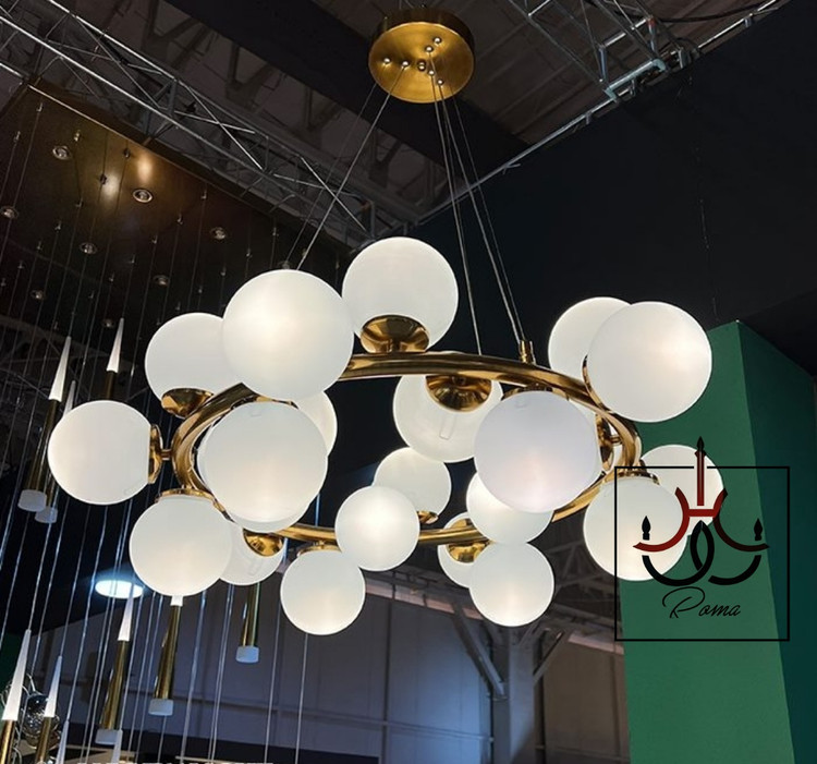 لوستر مولکولی طلایی مینمال مدرن پرنور دارای سایزبندی کامل | کد MG-251 | برند رومالوستر