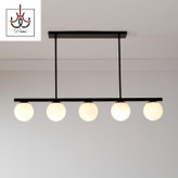 لوستر لاینر مولکولی مدرن منظم با ارتفاع قابل تنظیم و نوردهی بالا، مناسب آشپزخانه و میز نهارخوری