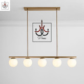 لوستر لاینر مولکولی مدرن منظم با ارتفاع قابل تنظیم و نوردهی بالا، مناسب آشپزخانه و میز نهارخوری