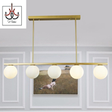 لوستر لاینر مولکولی مدرن منظم با ارتفاع قابل تنظیم و نوردهی بالا، مناسب آشپزخانه و میز نهارخوری