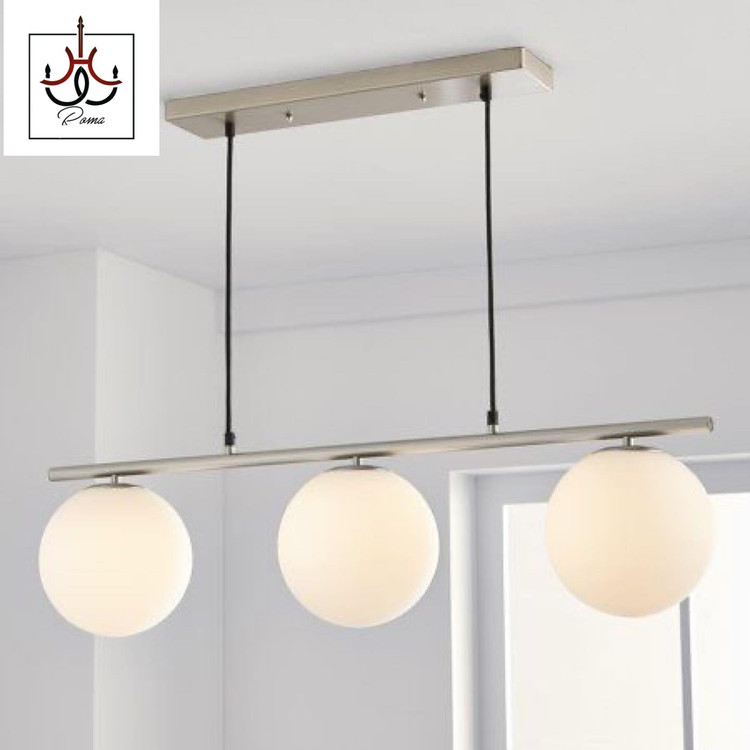 لوستر لاینر مولکولی مدرن منظم با ارتفاع قابل تنظیم و نوردهی بالا، مناسب آشپزخانه و میز نهارخوری