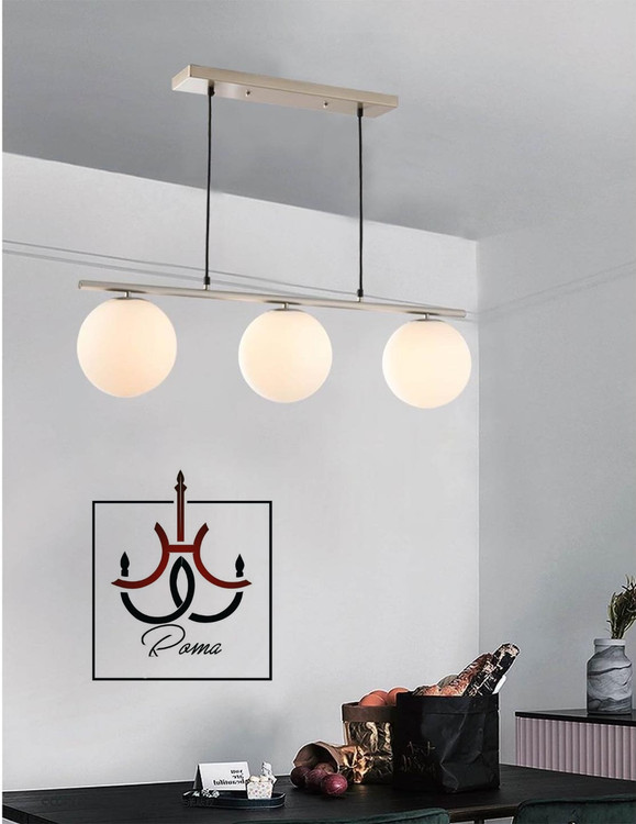 لوستر لاینر مولکولی مدرن منظم با ارتفاع قابل تنظیم و نوردهی بالا، مناسب آشپزخانه و میز نهارخوری